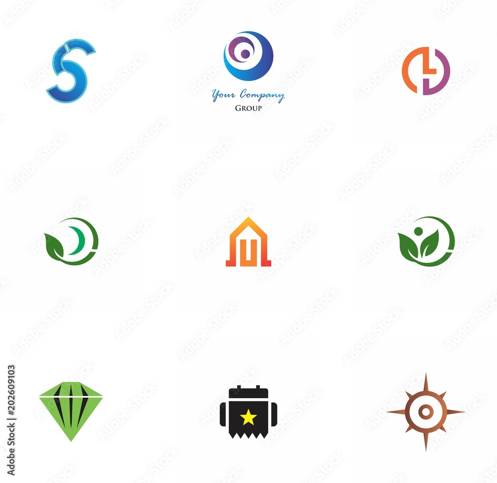 logo set design for element, geometric, website, and identity logo set design for element, geometric, website, and identity
