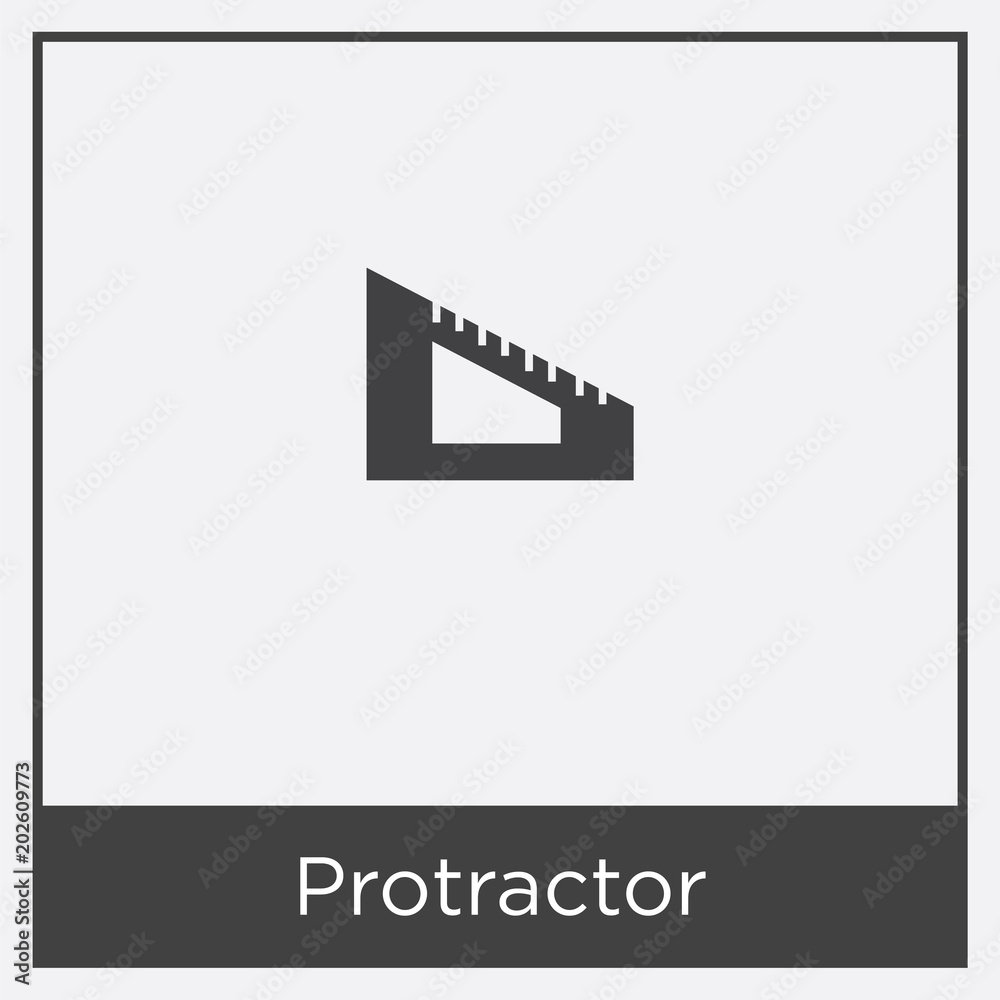 Protractor icon isolated on white background