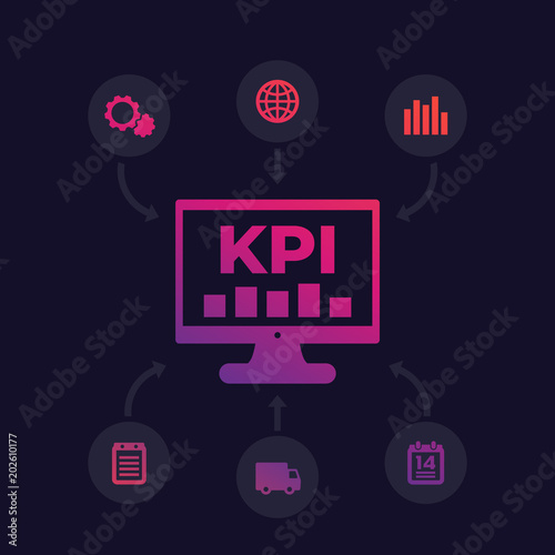 KPI vector illustration, Key Performance Indicator