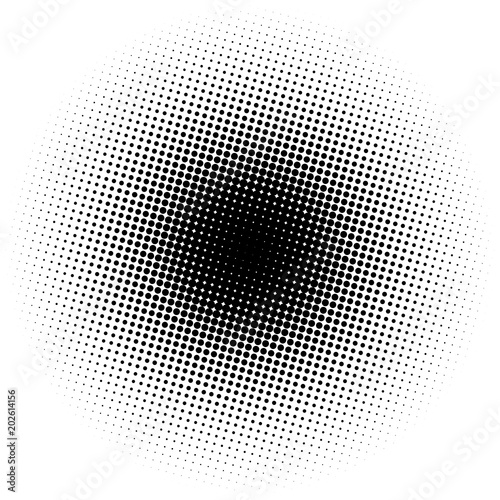 Circle gradient halftone dots background. Pop art template, texture. photo