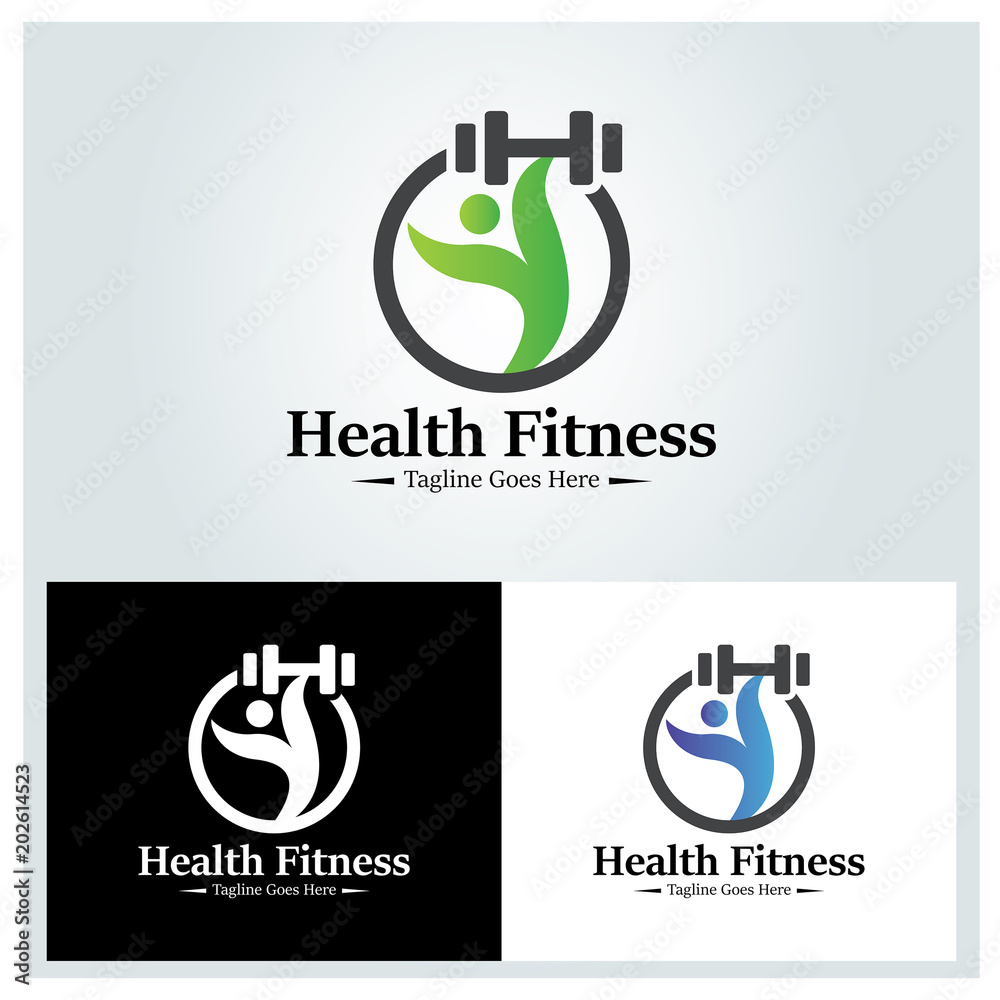 HEALTH AND FITNESS LOGO DESIGN TEMPLATE