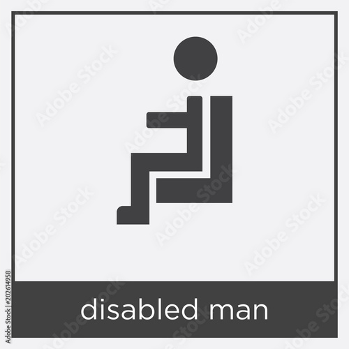 disabled man icon isolated on white background