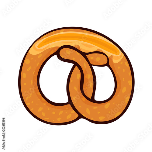 Isolated vector illustration of delicious pretzel