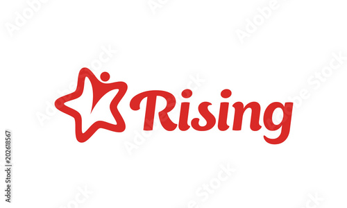 Rising Star with Human People logo design 