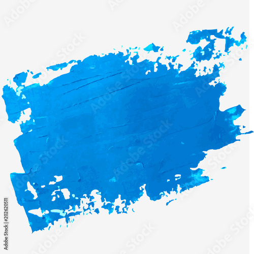 bright blue oil paint vector spot on a white background