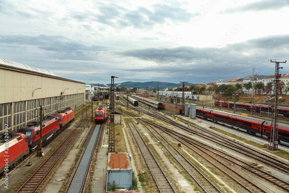 train parking at the railway station