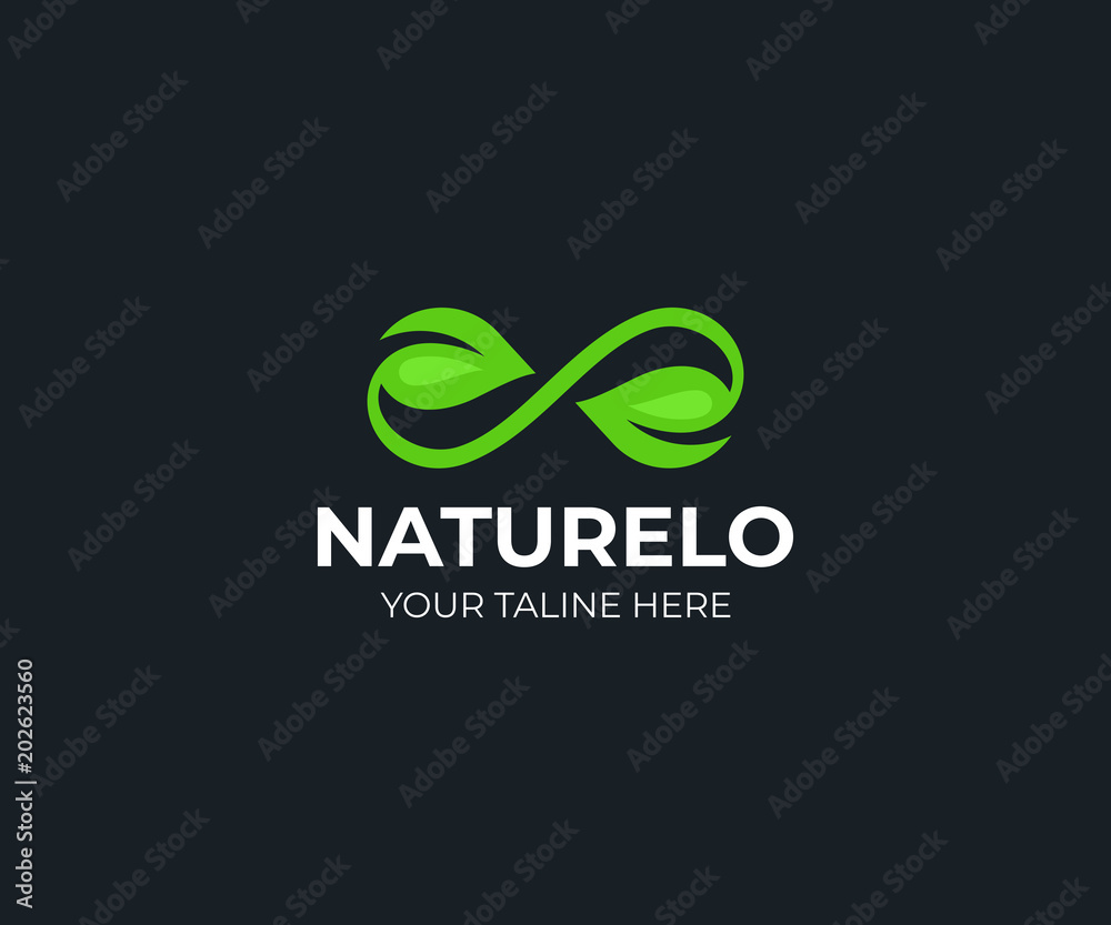 Fotografie Green leaf infinity logo template
