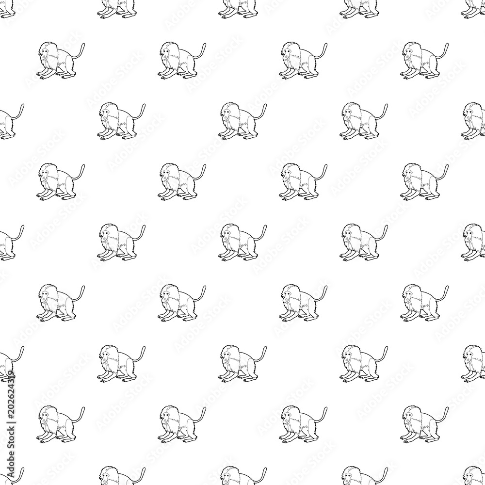 Gelada monkey pattern vector seamless repeating for any web design