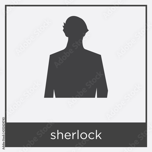 sherlock icon isolated on white background