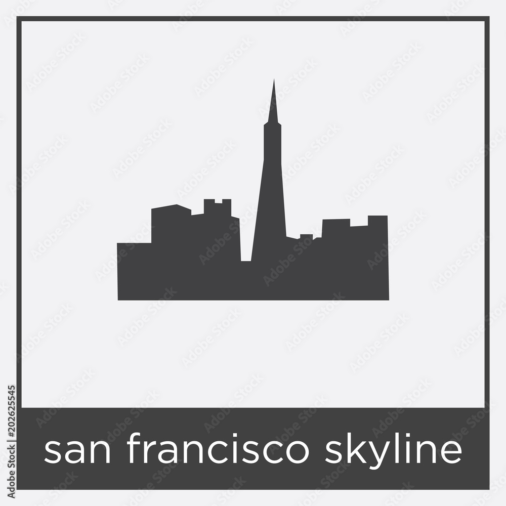 san francisco skyline icon isolated on white background