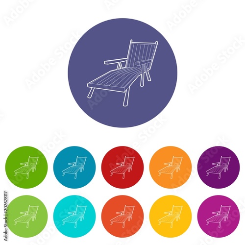 Beach chaise lounge icon. Isometric 3d illustration of beach chaise lounge vector icon for web