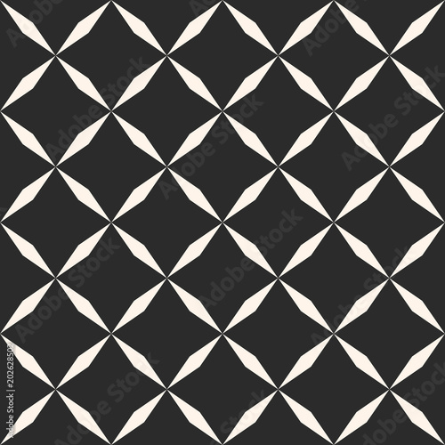 Geometric seamless pattern with diagonal square grid, octagonal star shapes