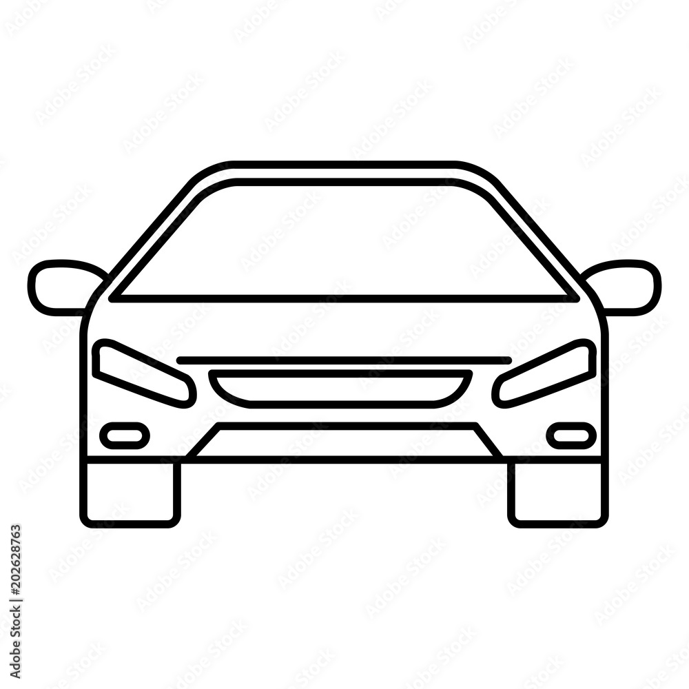 car sedan front vehicle icon vector illustration design