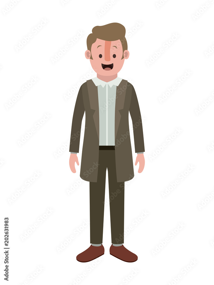 young man with elegant suit vector illustration design