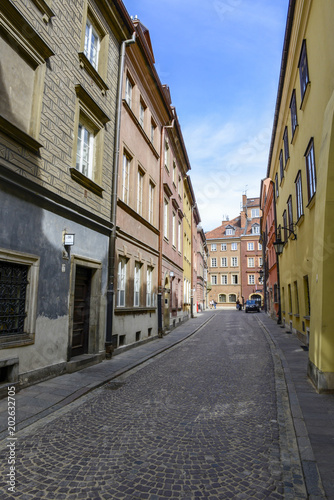 Narrow streets in the old town in Warsaw