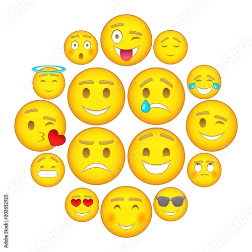 Smiles icons set. Cartoon illustration of 16 smiles vector icons for web