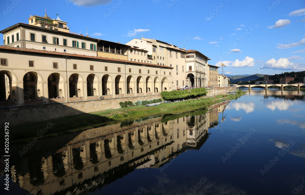 Florence Italy ancient monument called Corridoio del Vasari in i
