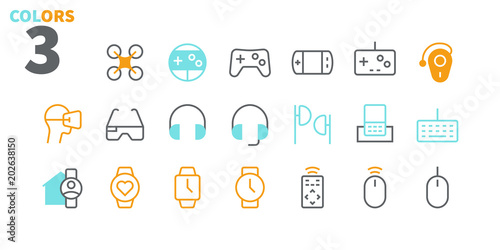 Devices UI Pixel Perfect Well-crafted Vector Thin Line Icons 48x48 Ready for 24x24 Grid for Web Graphics and Apps with Editable Stroke. Simple Minimal Pictogram Part 2-3