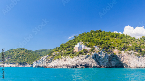 Panoramic view of San Felice Bay, in Apulia region, south Italy.