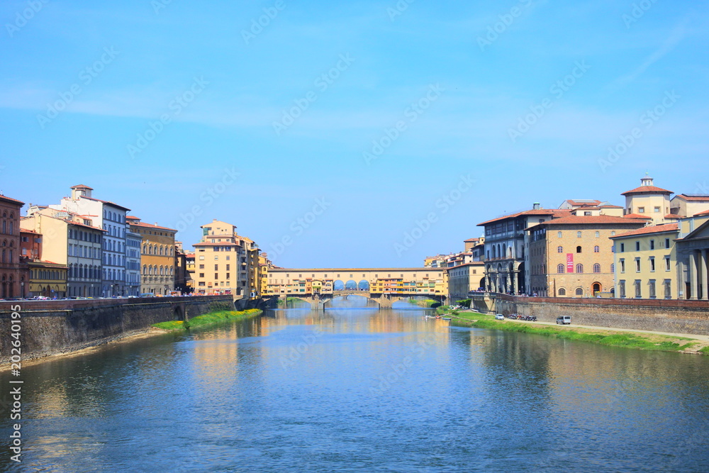 the landmark in Florence, ponte vecchio(old bridge)