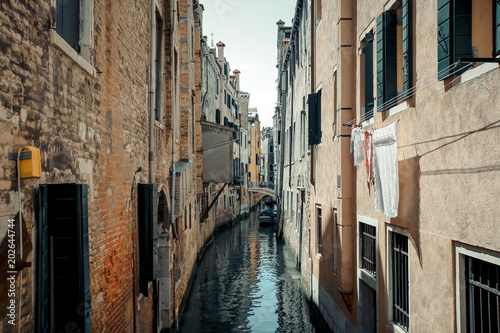Water roads and Gondola in Venice city  Venezia architecture  and canals in Italy  cityscape  historic europe  landmark