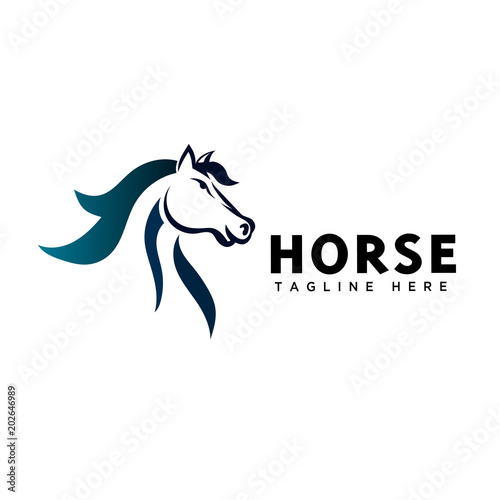 Elegance head horse art logo