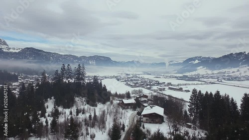 Aerial view of Kitzb√ºhel during winter photo