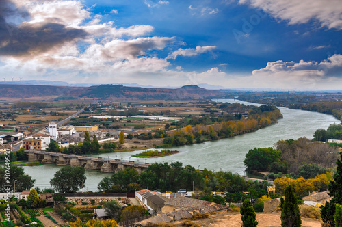 Panorama of the river Ebro in Tudela, Navarra, Spain photo