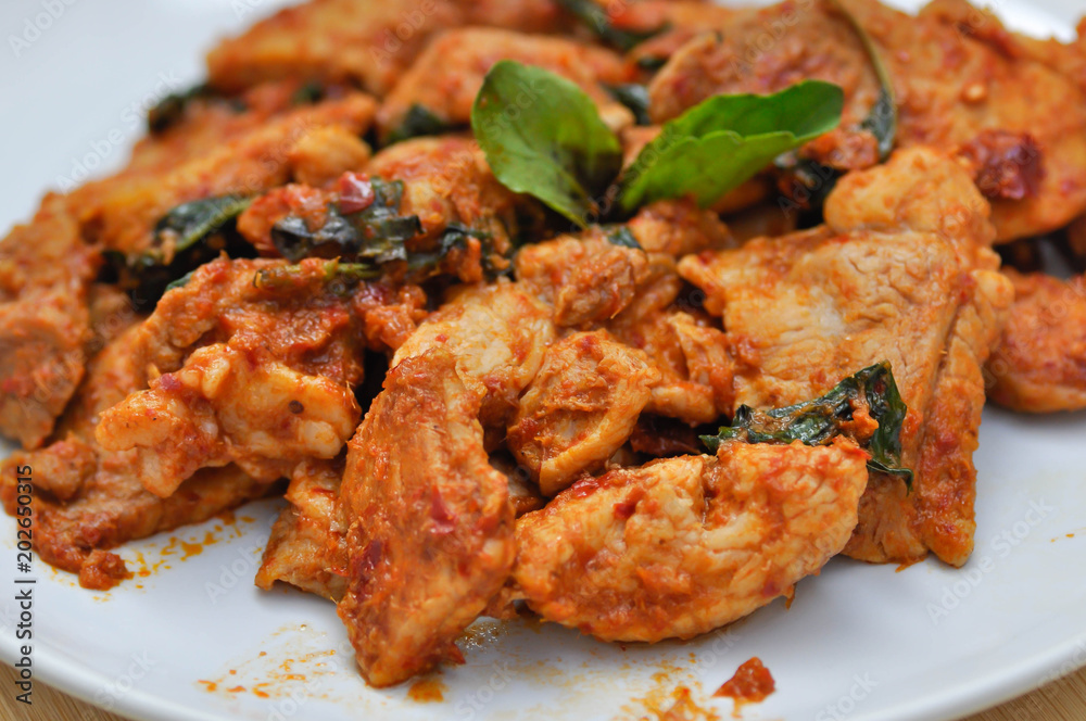 stir-fried pork with chili stir-fried pork with chili