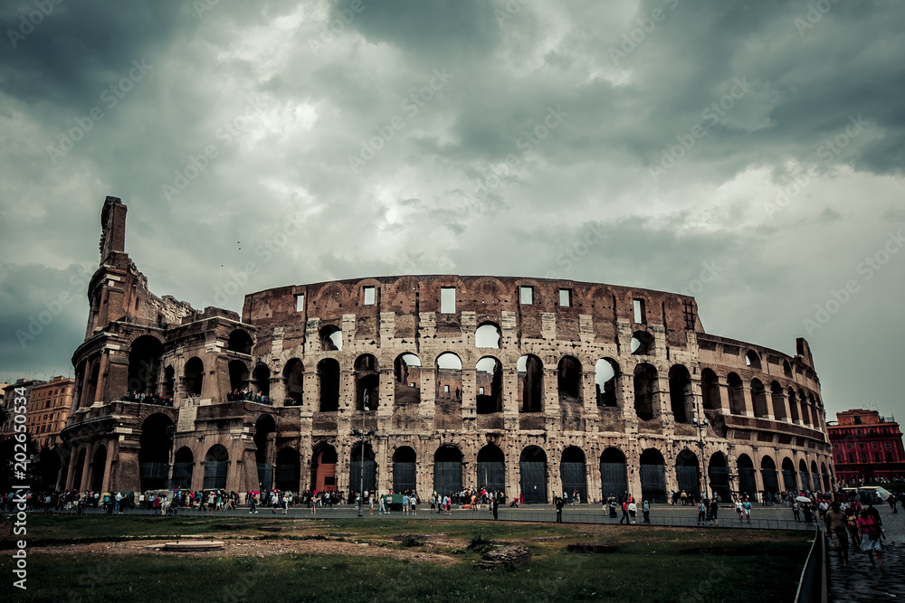 Colosseum in Rome, Italy. Landmark, italian roman ancient famous architecture