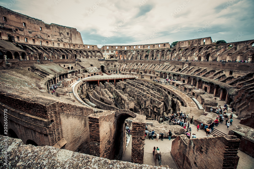 Colosseum in Rome, Italy. Landmark, italian roman ancient famous architecture
