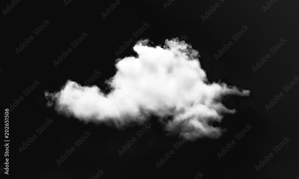 Naklejka white cloud on black background