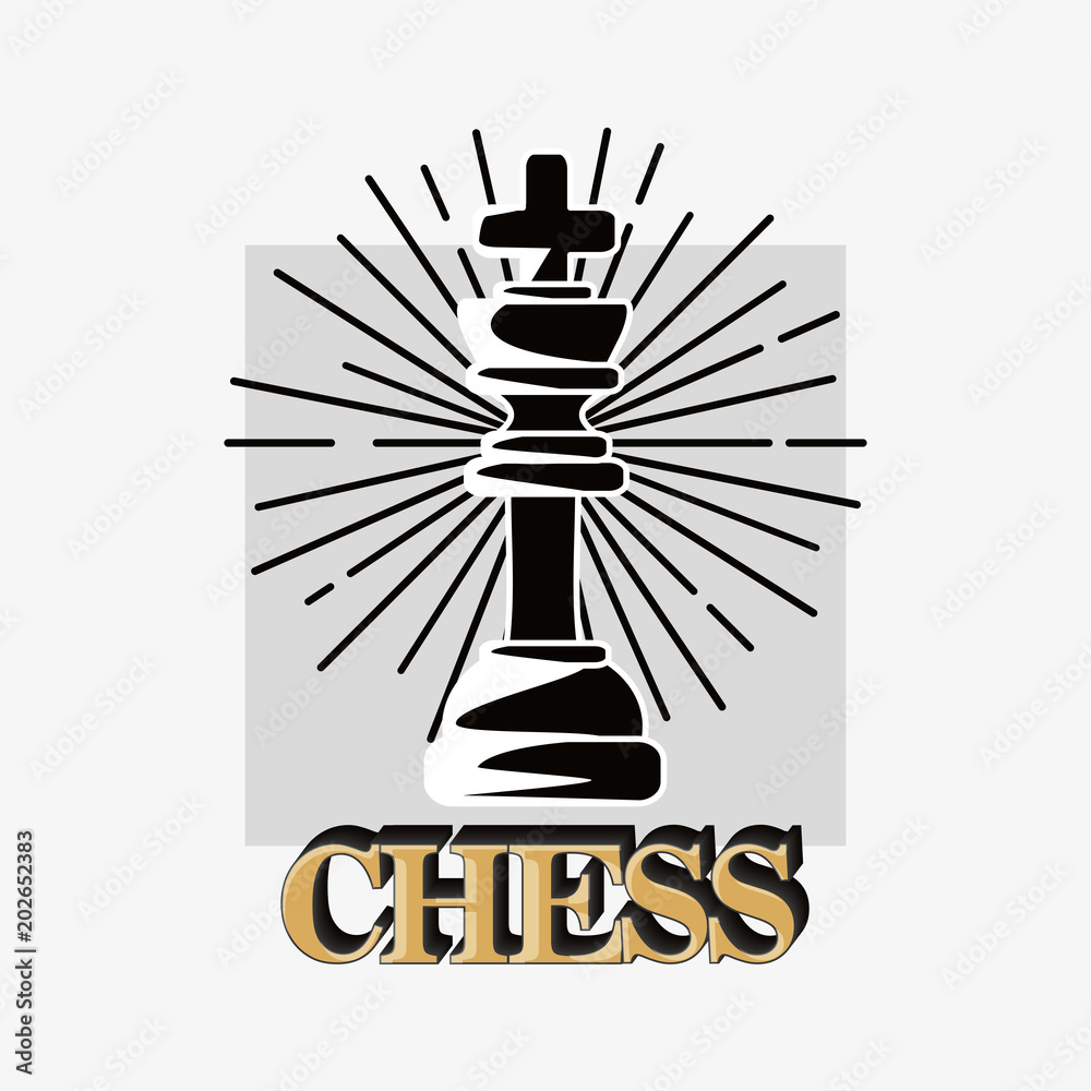 chess design with King piece over white background, black and white design. vector illustration chess design with King piece over white background, black and white design. vector illustration