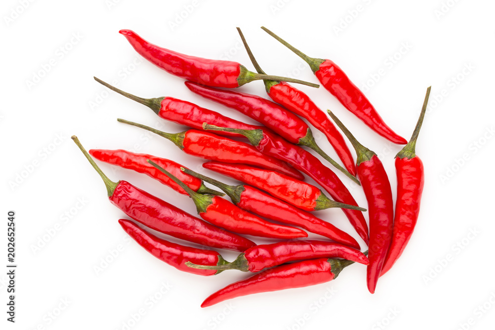 Group of chili peppers isolated on white background. Group of chili peppers isolated on white background.