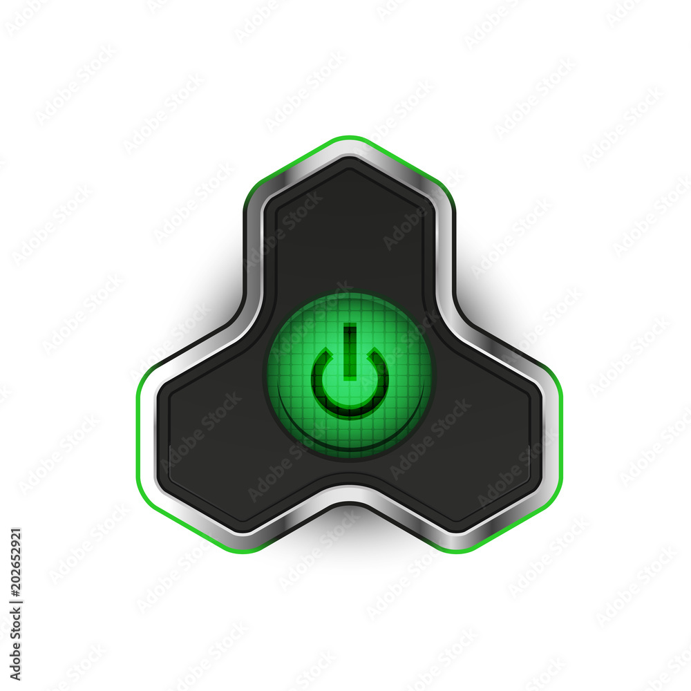 Techno futuristic start power button Techno futuristic start power button