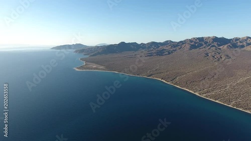 Aerial panoramic views of isla San Jose, Baja California 
Sur, Mexico. Sea of cortez. photo