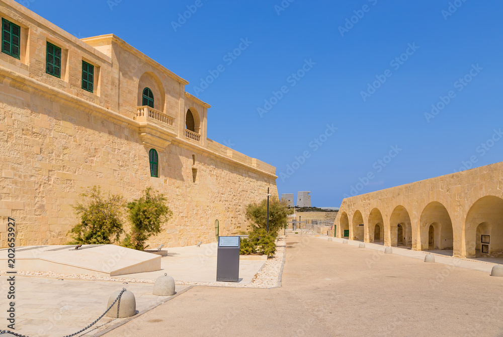Valletta, Malta. Buildings in Fort St Elmo