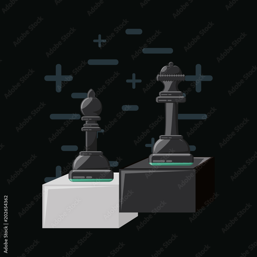chess game design with pieces over black background, vector illustration chess game design with pieces over black background, vector illustration