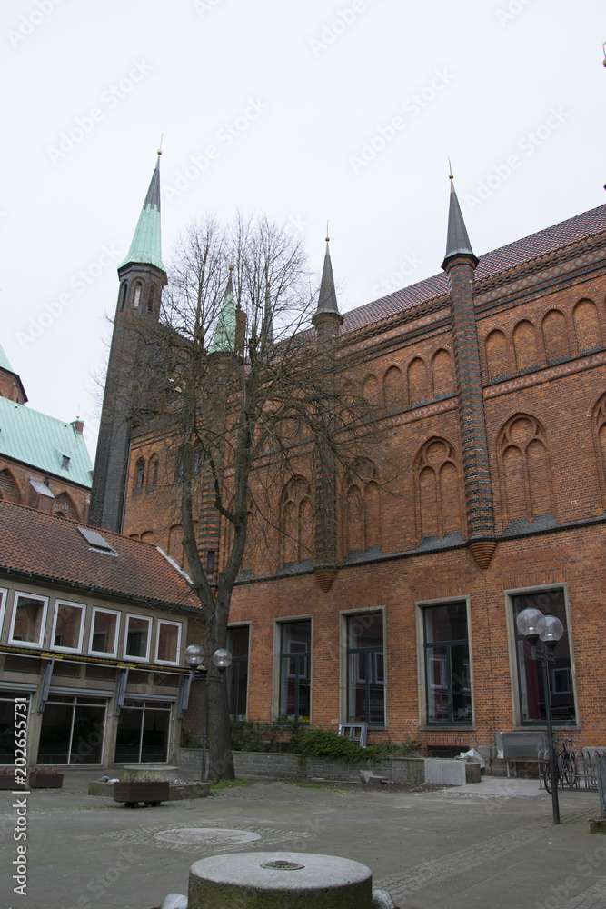 Detail of an old Protestant church in the city of Luebeck