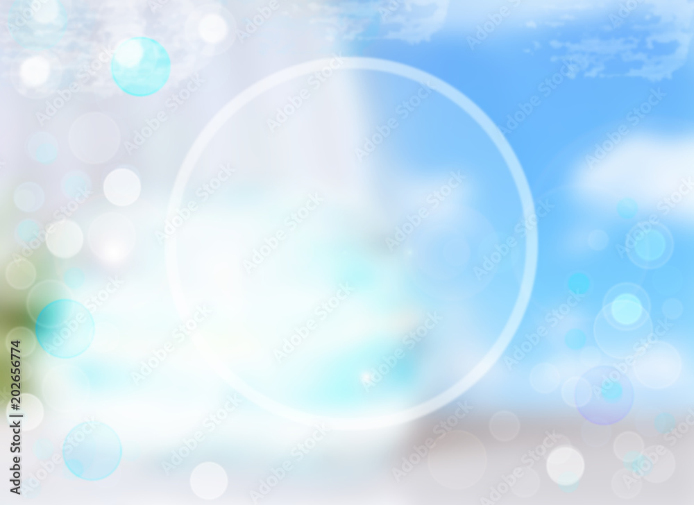 Bright colorful lights and bubbles. A wonderful summerday with little clouds. Abstract bokeh. Useful background. Bright colorful lights and bubbles. A wonderful summerday with little clouds. Abstract bokeh. Useful background.