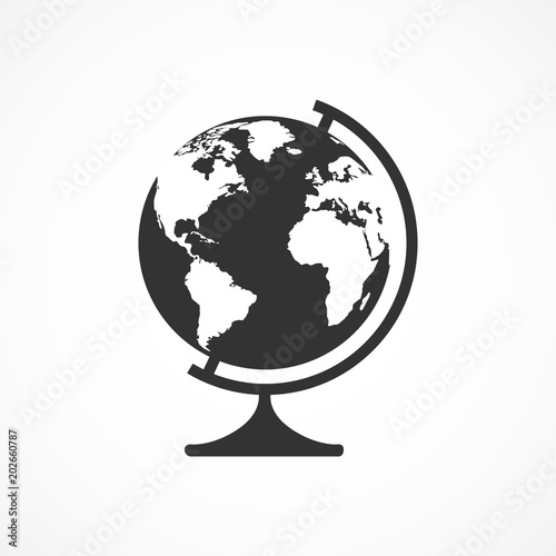 Vector image of a globe icon.
