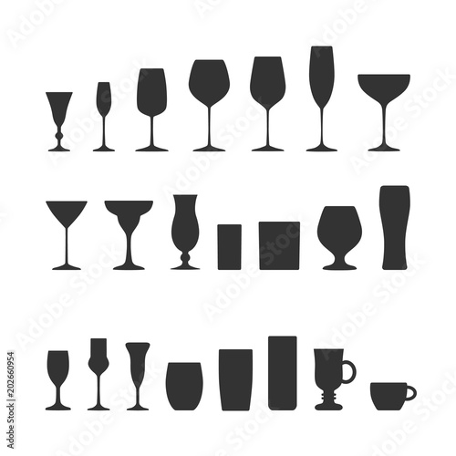 Vector image of set of glass.