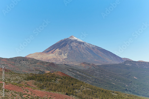 view of the peak at mountain Volcano Teide tenerife