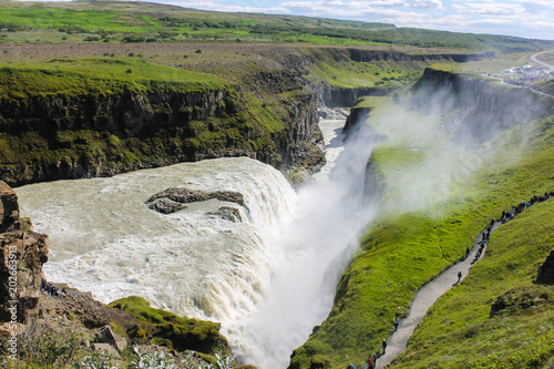 Gullfoss ("Golden Falls"),is a waterfall located in the canyon of the Hvítá river in southwest Iceland.