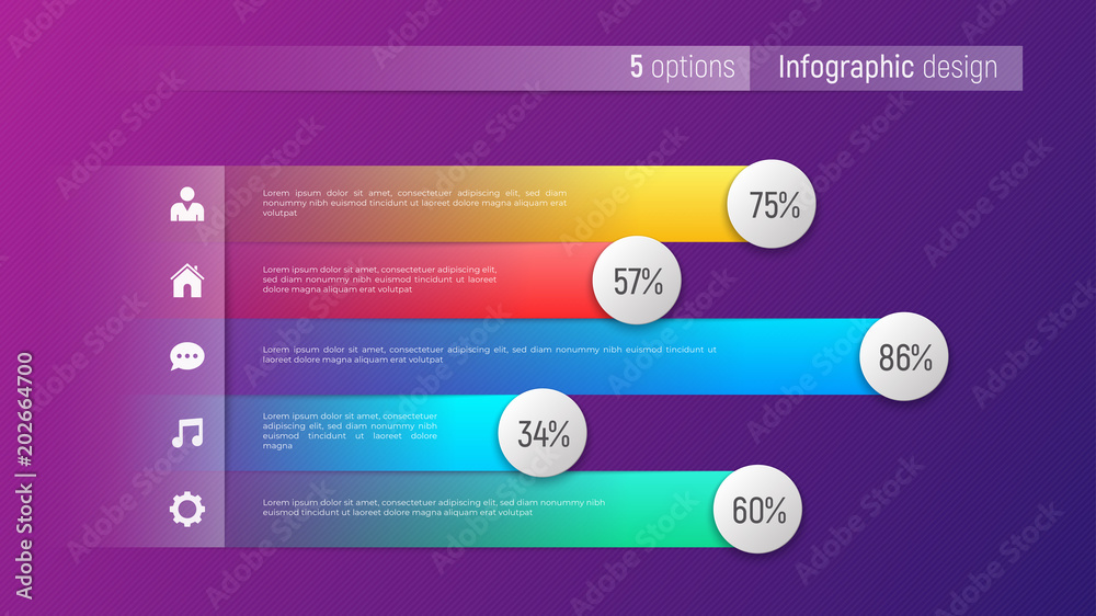 custom made wallpaper toronto digitalEasy editable vector 5 options infographic design, bar chart, pr