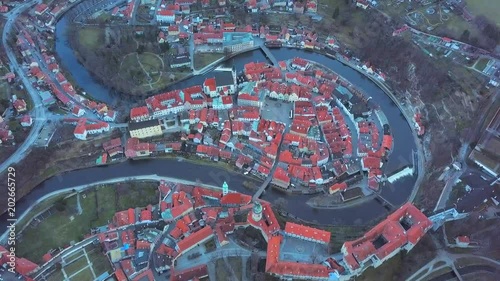 Bird's eye view of Ceský Krumlov, Czech Republic photo