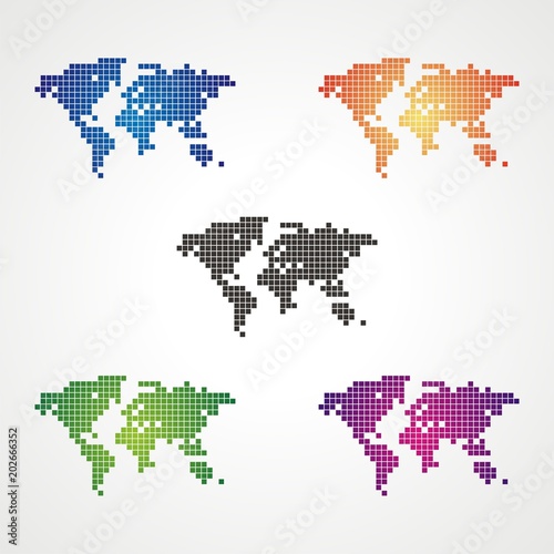 Pixel World Map icon