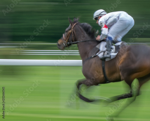 Scorching horse with jockey
