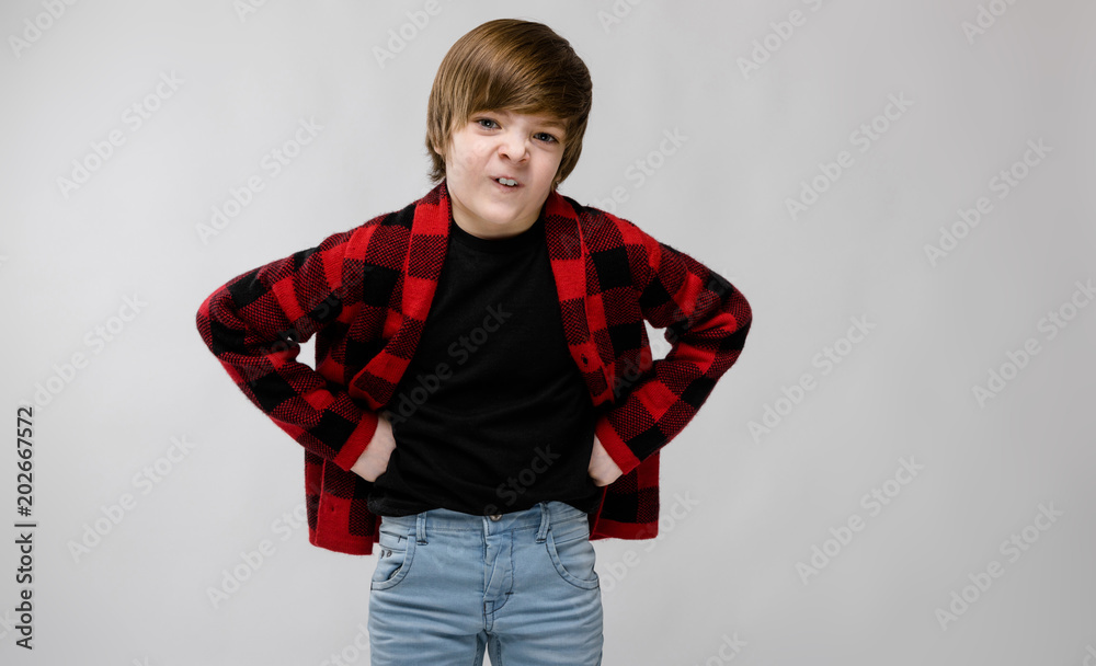 Teenage boy in fashionable clothes