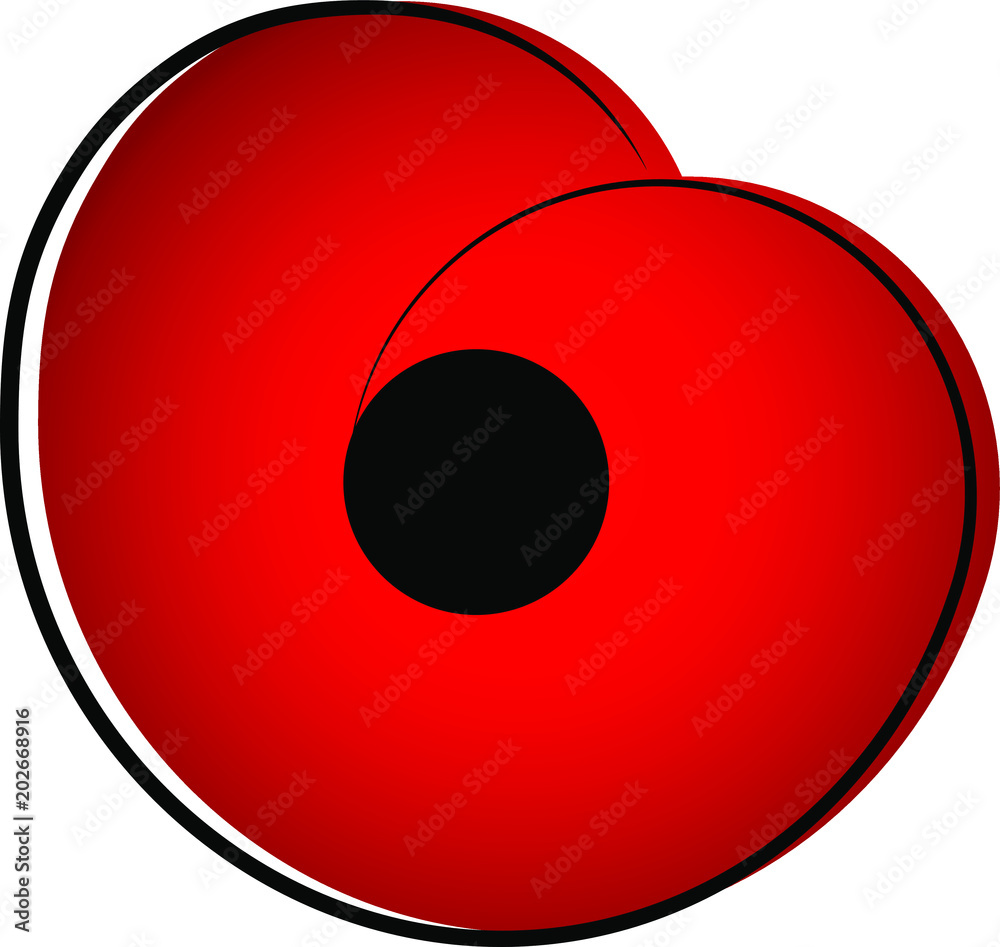 World War II, commemorative symbol. Red poppy. Day of Remembrance and ...